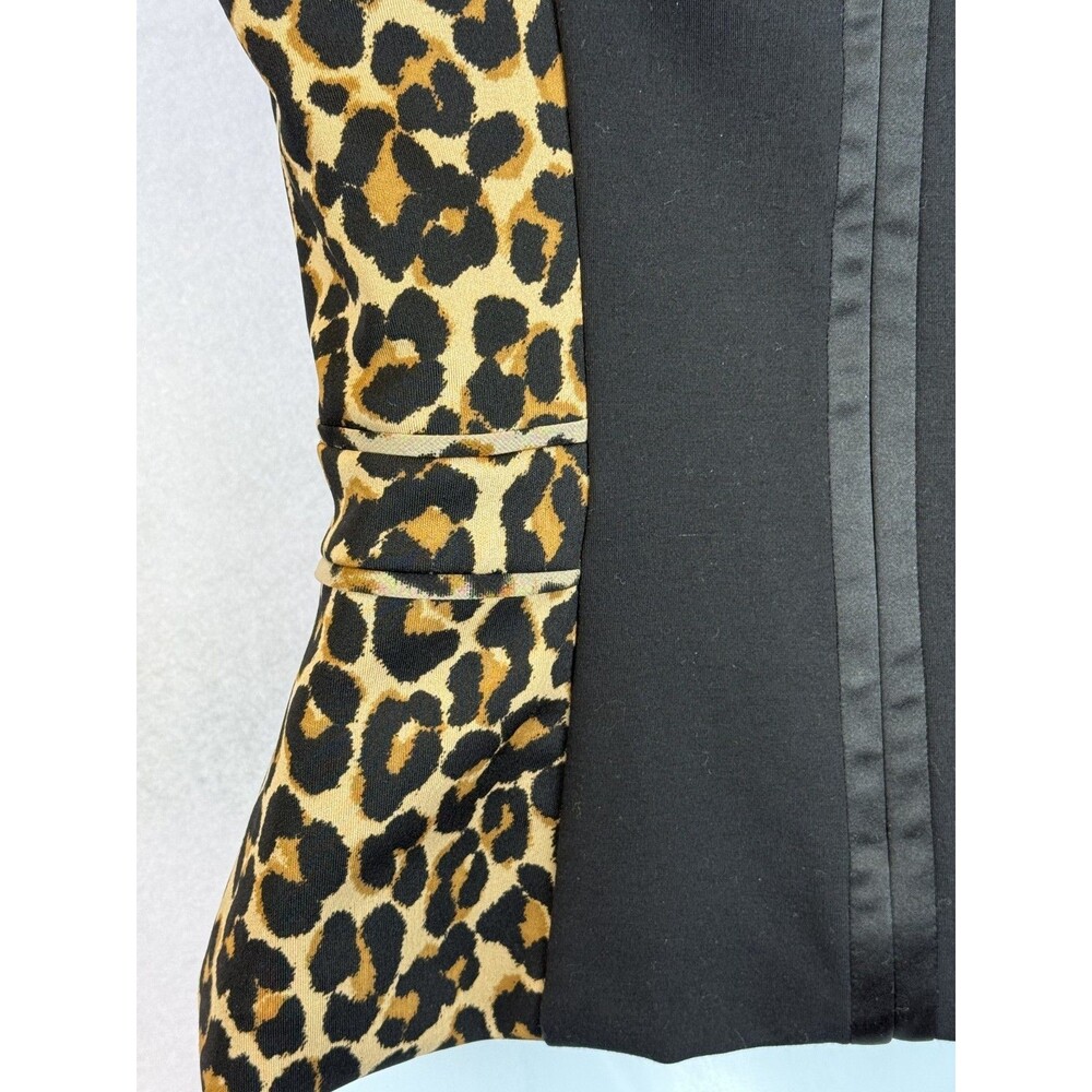 WHBK White House Black Market Leopard Bustier 6 Peplum Zipper Back Strapless - Picture 7 of 16
